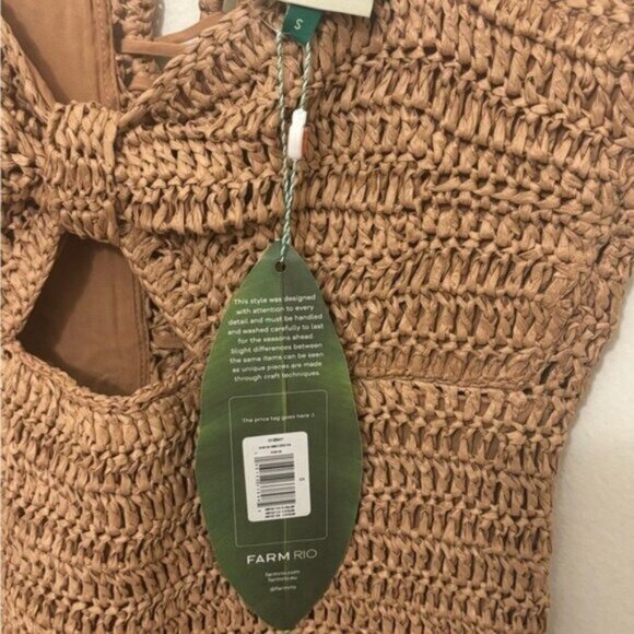 FARM Rio Textured Tan Midi Dress - Picture 7 of 7